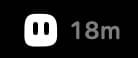 Elye in the menu bar: 18 minutes to the next break